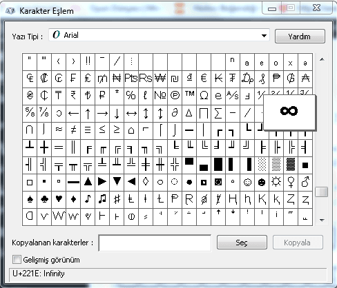 Sonsuzluk İşareti (∞) Klavyede Nasıl Yapılır