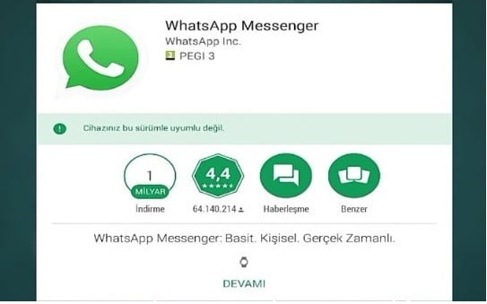 WhatsApp İndiremiyorum